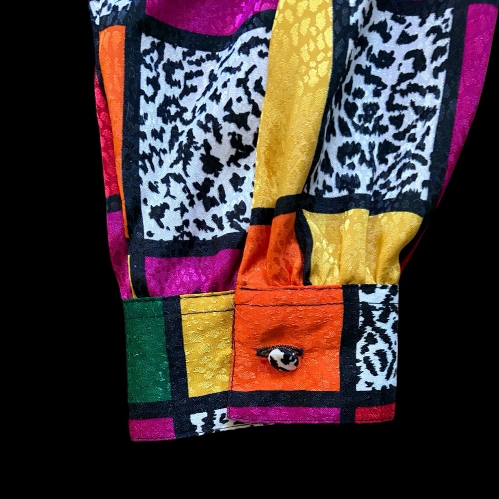 90βs Colorblock Checker Blouse - Multicolor - Picture 8 of 13